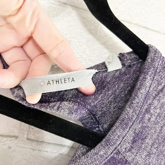 Athleta Purple Space Dye Open Back Long Sleeved Shirt Women's Size Small - Picture 6 of 8